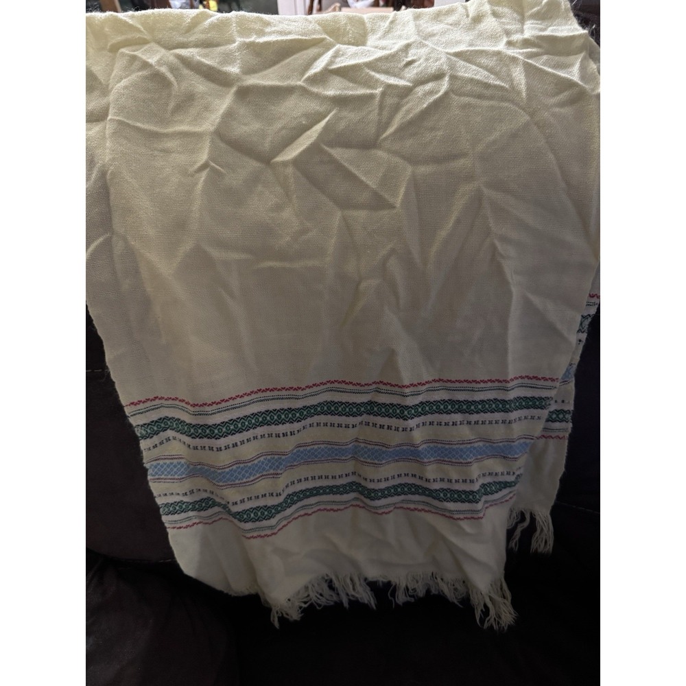 Vintage Yellow Wool Table Runner